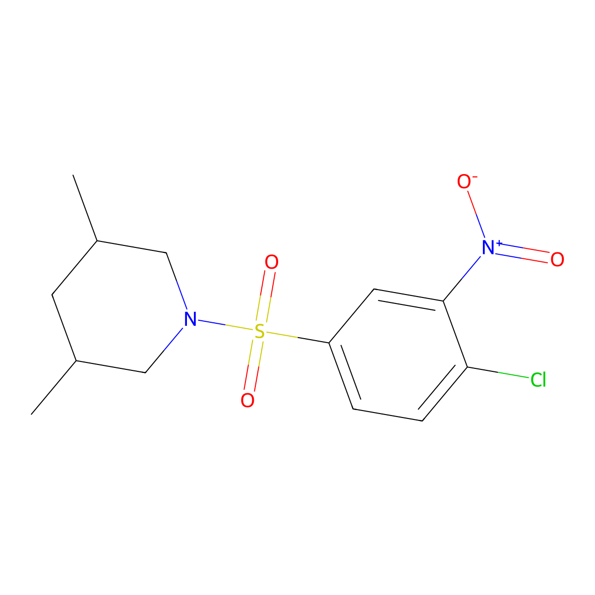 1-(4-Chloro-3-nitrobenzenesulfonyl)-3,5-dimethylpiperidine molecular structure, CAS 749920-16-9
