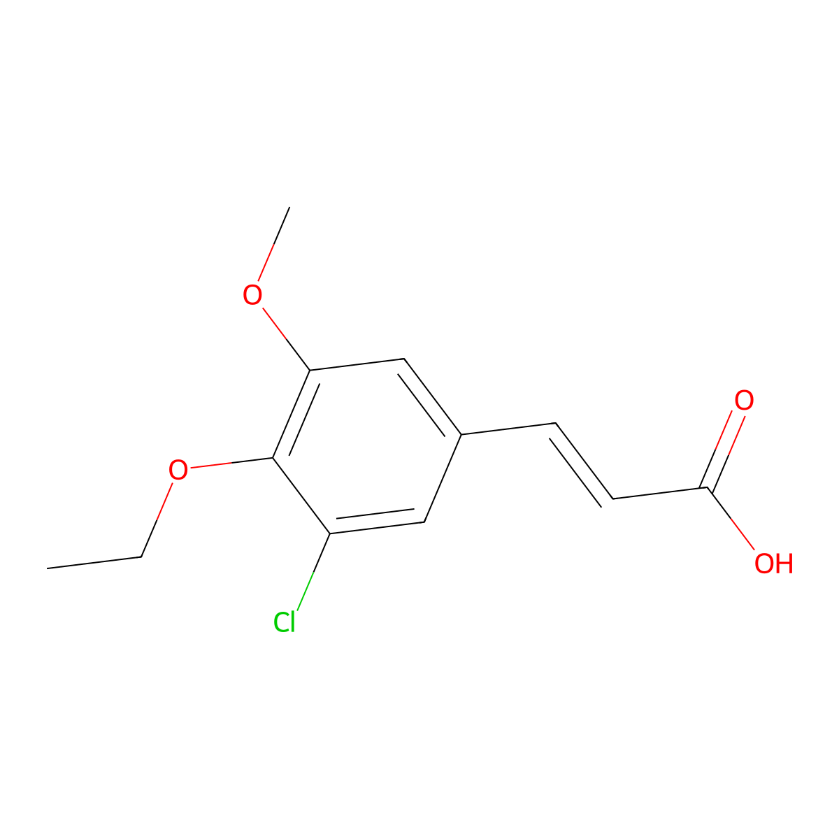 3-(3-Chloro-4-ethoxy-5-methoxyphenyl)prop-2-enoic acid molecular structure, CAS 749920-19-2