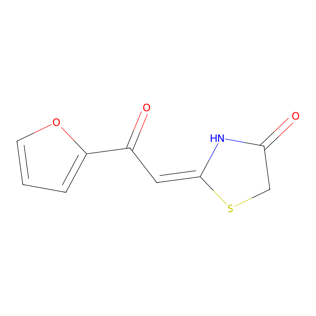 2-[2-(Furan-2-yl)-2-oxoethylidene]-1,3-thiazolidin-4-one molecular structure, CAS 749920-38-5