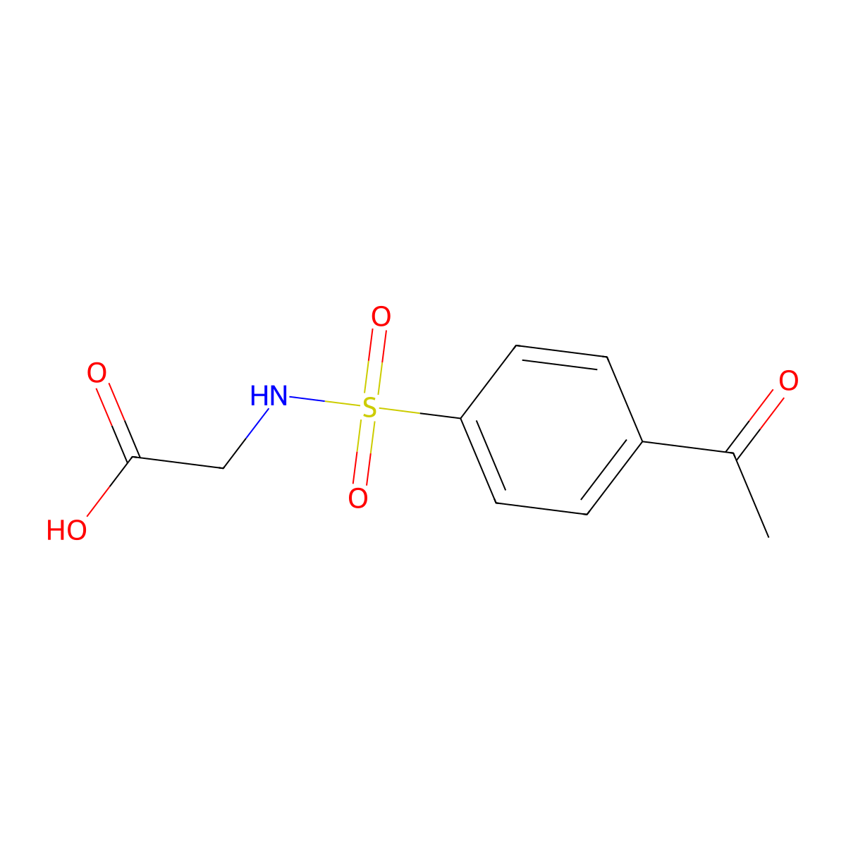 2-(4-Acetylbenzenesulfonamido)acetic acid molecular structure, CAS 749920-47-6