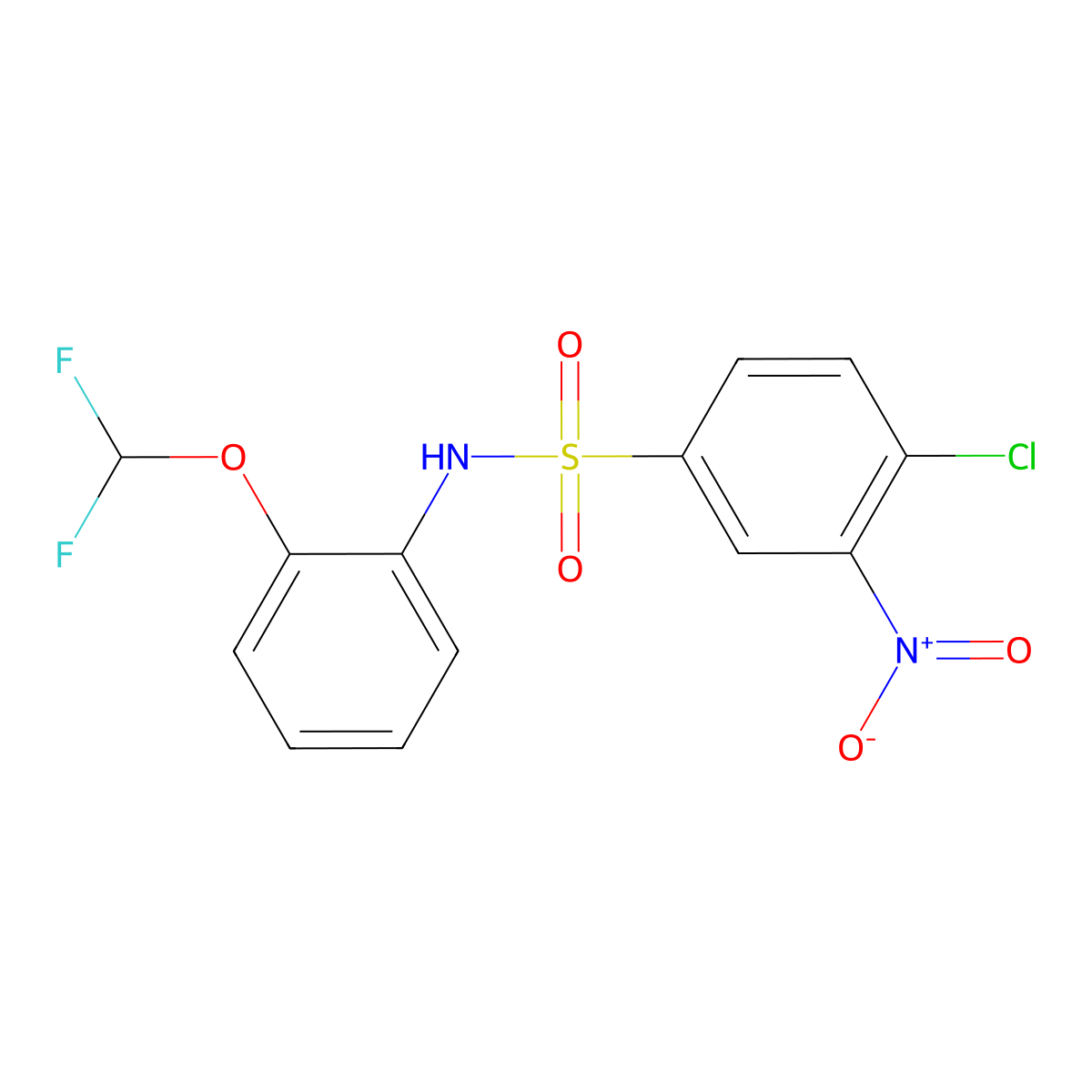 4-Chloro-n-[2-(difluoromethoxy)phenyl]-3-nitrobenzene-1-sulfonamide molecular structure, CAS 749920-49-8