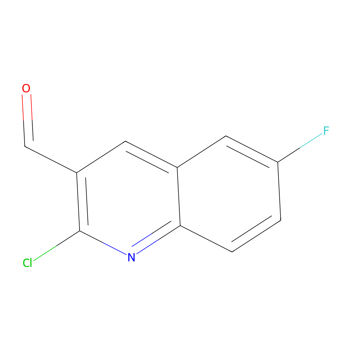 2-Chloro-6-fluoroquinoline-3-carbaldehyde molecular structure, CAS 749920-54-5