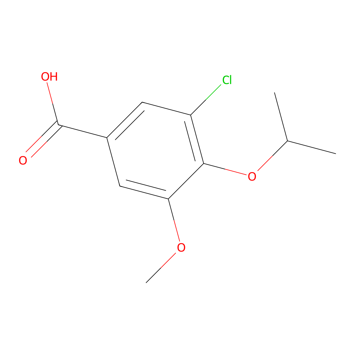 3-Chloro-5-methoxy-4-(1-methylethoxy)benzoic acid molecular structure, CAS 749920-56-7