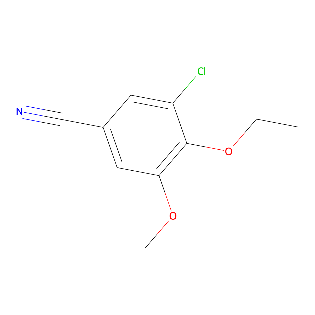 3-Chloro-4-ethoxy-5-methoxybenzonitrile molecular structure, CAS 749920-57-8