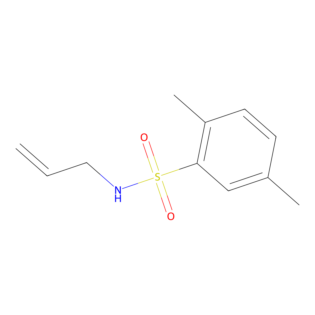 2,5-dimethyl-N-(prop-2-en-1-yl)benzene-1-sulfonamide molecular structure, CAS 749920-68-1