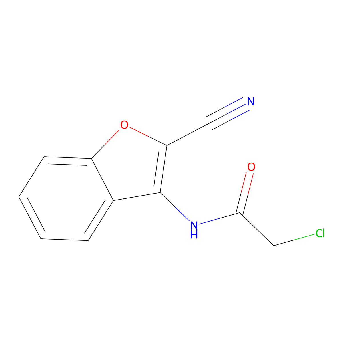 2-Chloro-N-(2-cyano-3-benzofuranyl)acetamide molecular structure, CAS 749920-72-7