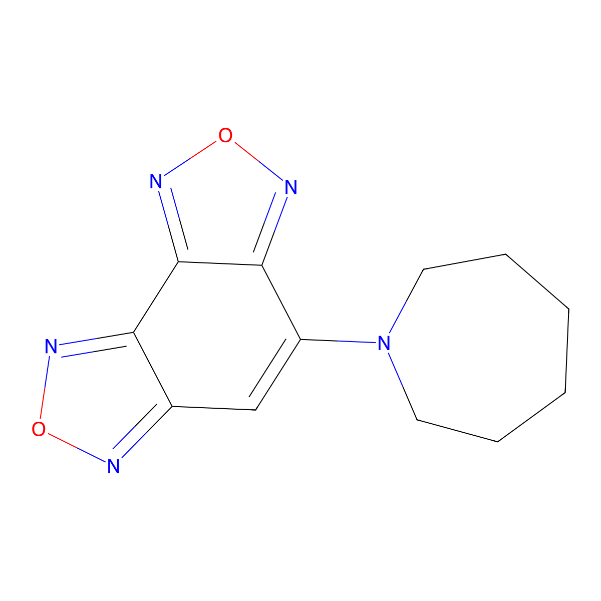 4-(1-Azepanyl)[1,2,5]oxadiazolo[3,4-e][2,1,3]benzoxadiazole molecular structure, CAS 749923-32-8
