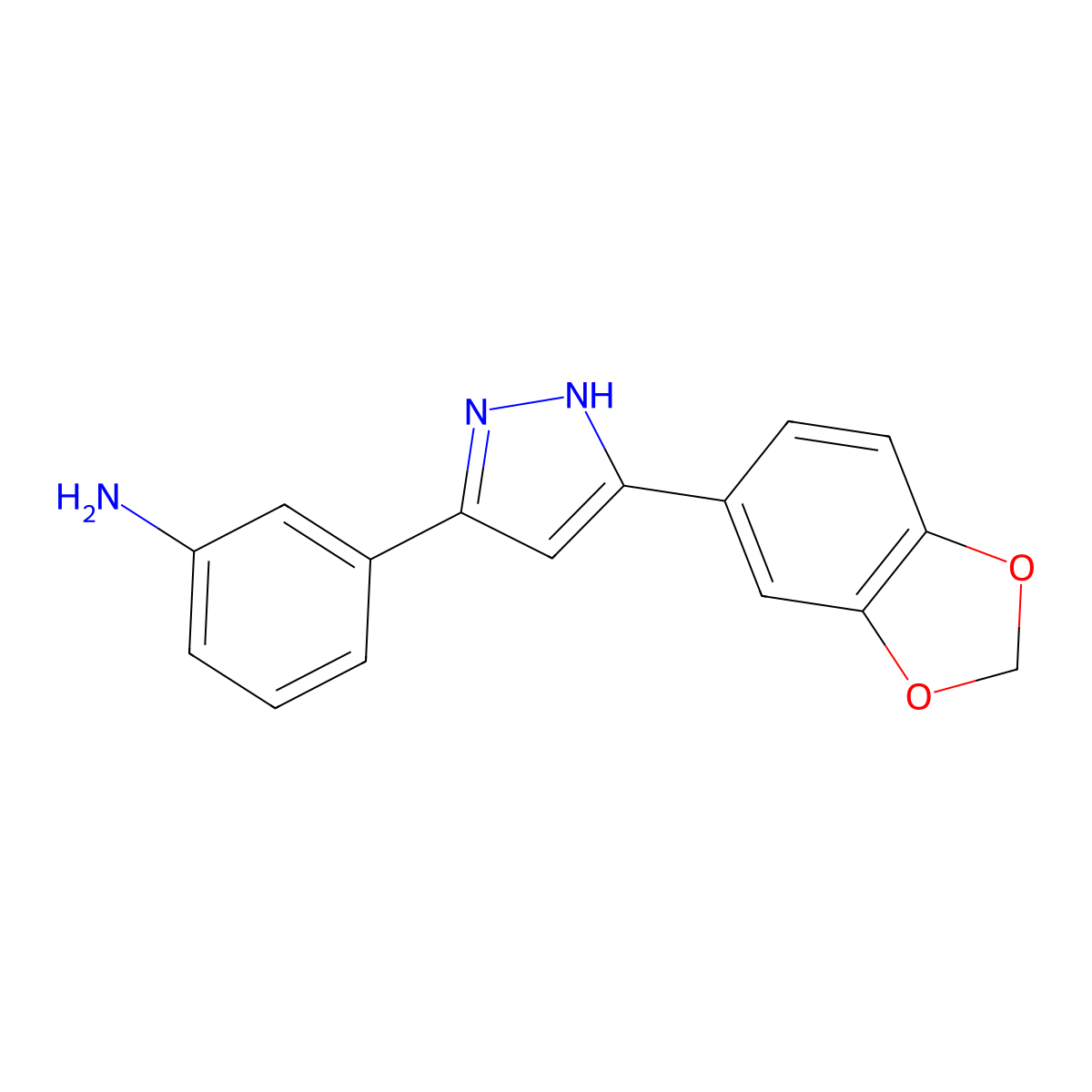 3-[5-(1,3-benzodioxol-5-yl)-1H-pyrazol-3-yl]aniline molecular structure, CAS 749927-21-7