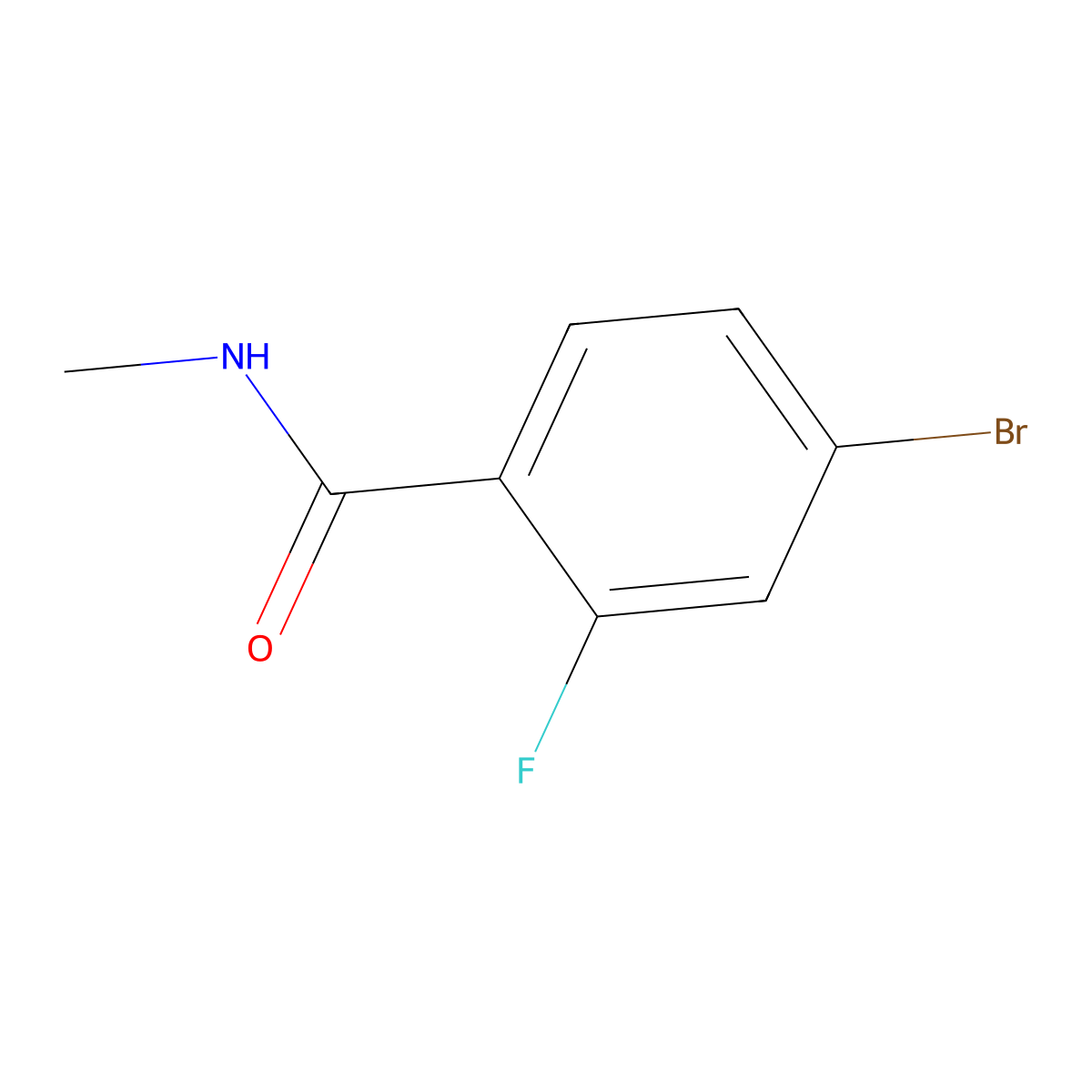 Benzamide, 4-bromo-2-fluoro-N-methyl- molecular structure, CAS 749927-69-3