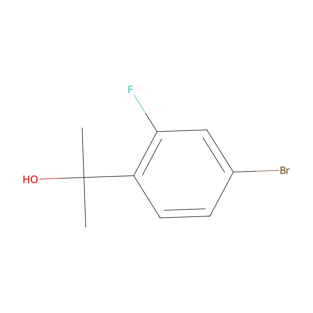 4-Bromo-2-fluoro-alpha,alpha-dimethylbenzenemethanol molecular structure, CAS 749928-52-7