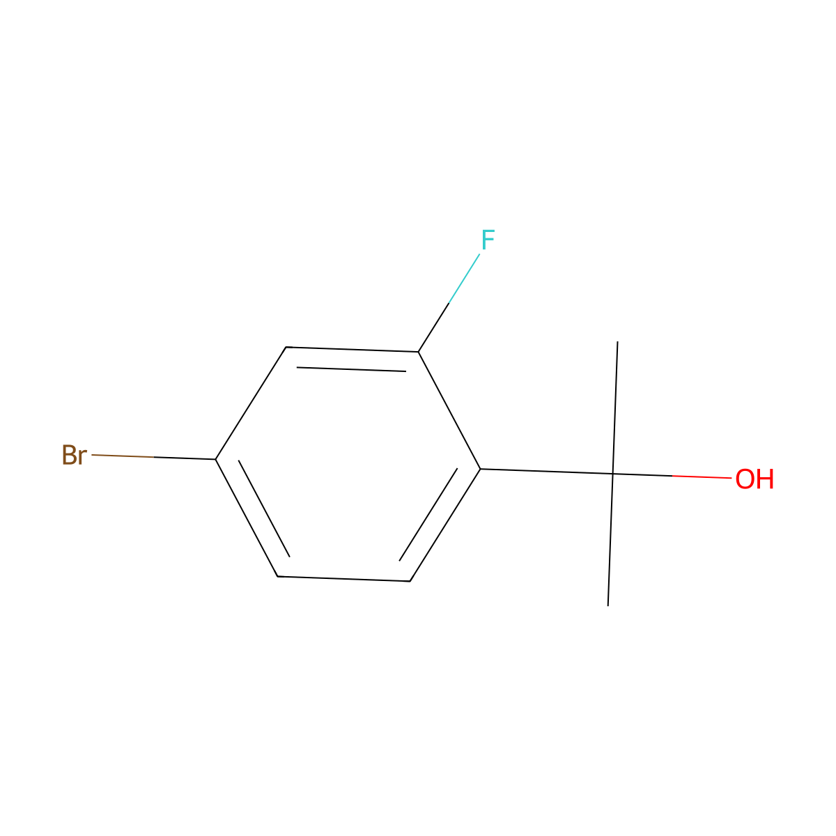 4-Bromo-2-fluoro-alpha,alpha-dimethylbenzenemethanol molecular structure, CAS 749928-52-7