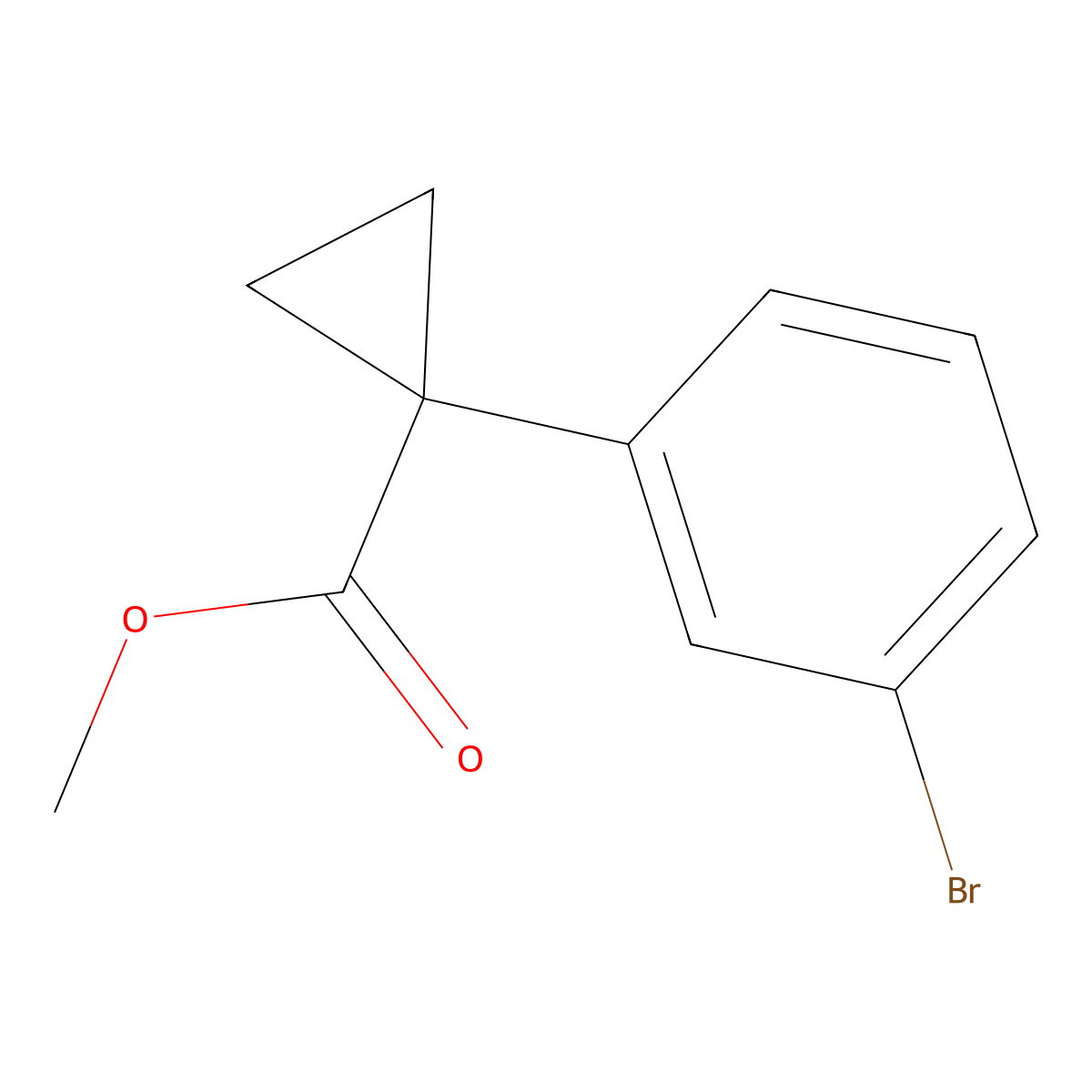 Methyl 1-(3-bromophenyl)cyclopropane-1-carboxylate molecular structure, CAS 749928-59-4
