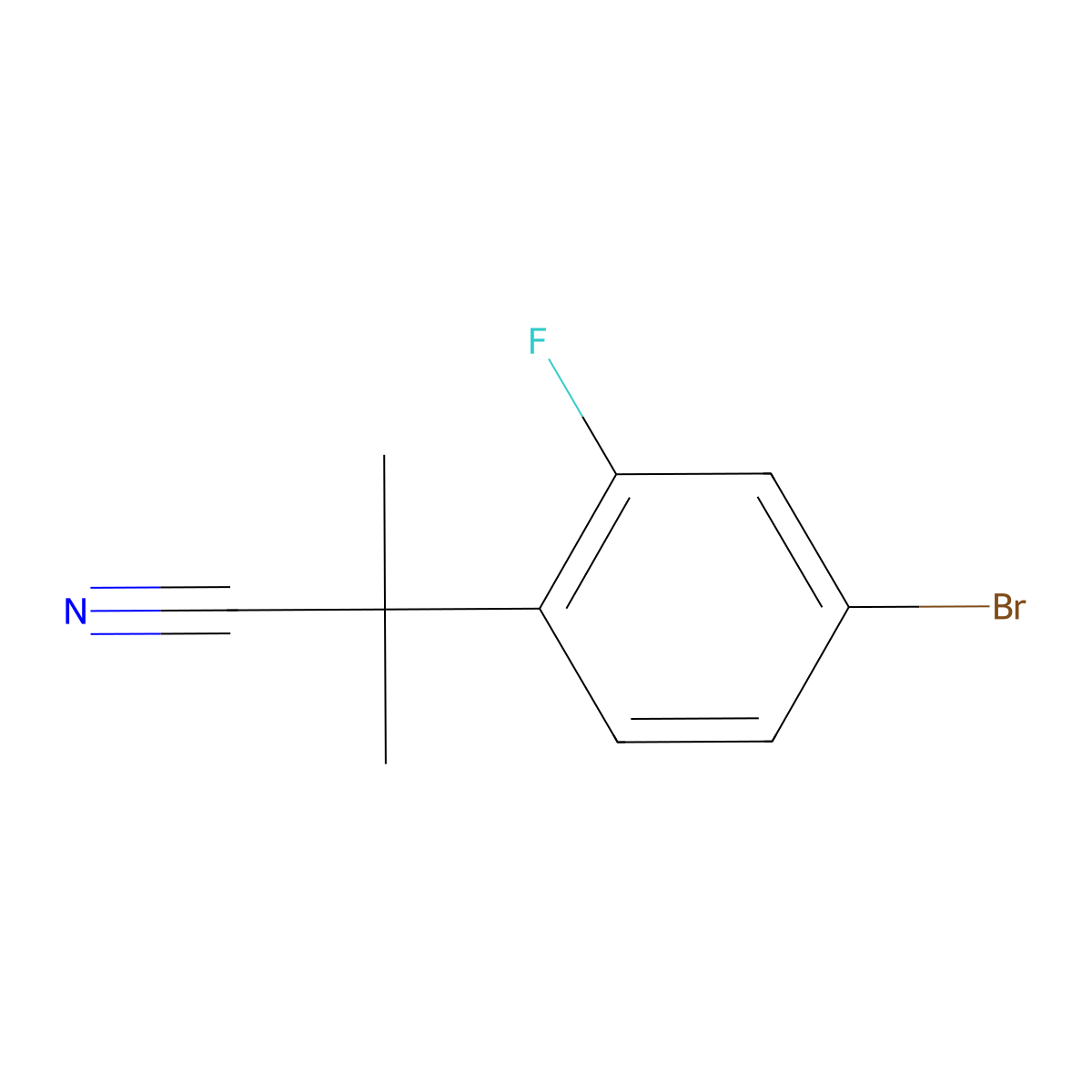 2-(4-Bromo-2-fluorophenyl)-2-methylpropanenitrile molecular structure, CAS 749928-77-6