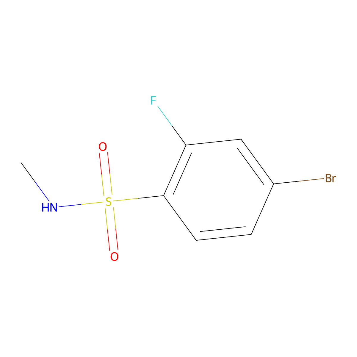 4-bromo-2-fluoro-N-methylbenzenesulfonamide molecular structure, CAS 749928-85-6