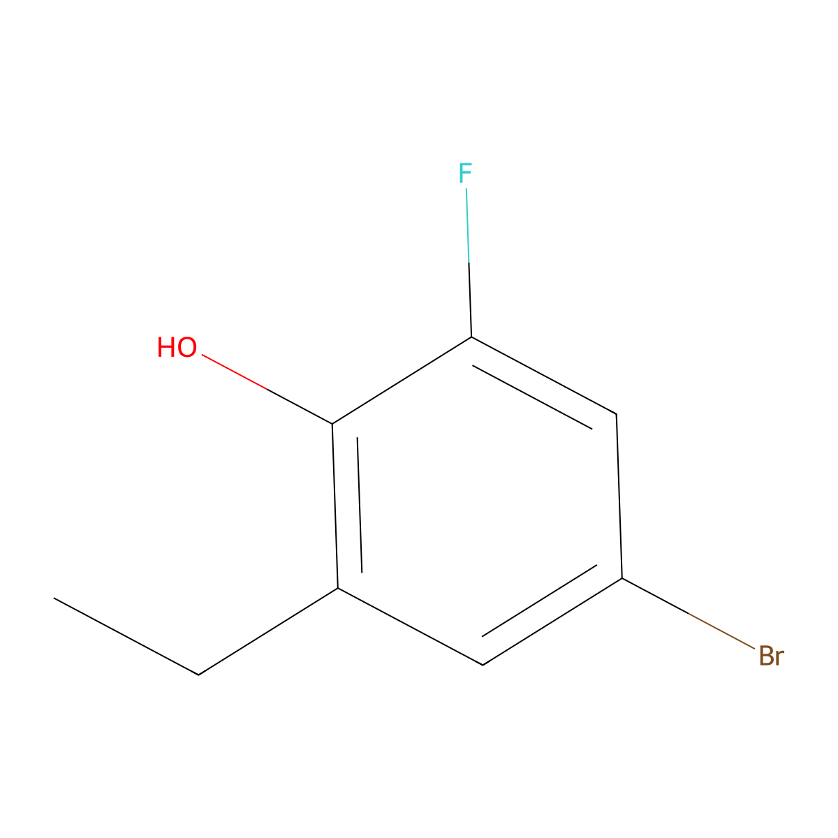 4-Bromo-2-ethyl-6-fluorophenol molecular structure, CAS 749929-49-5
