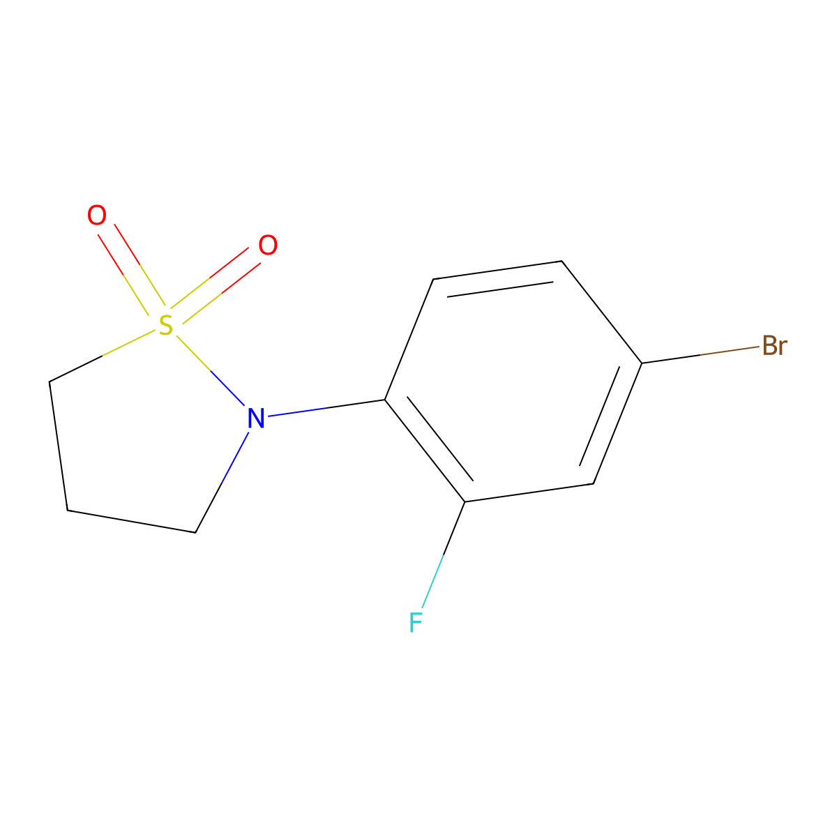 2-(4-Bromo-2-fluorophenyl)-1,2-thiazolidine-1,1-dione molecular structure, CAS 749929-64-4