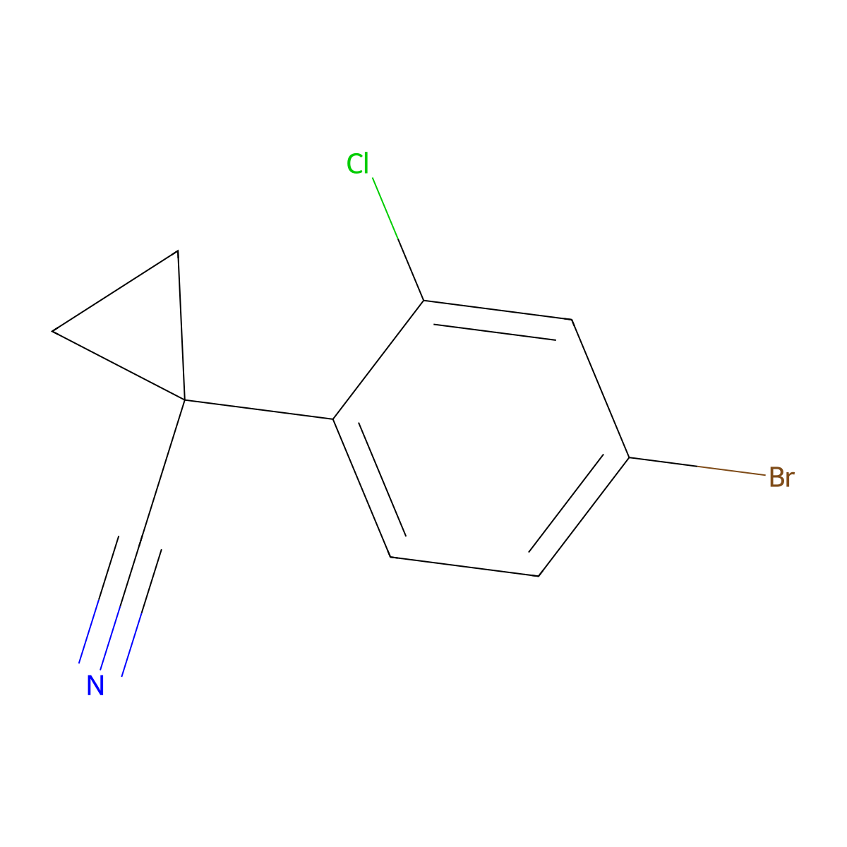 1-(4-Bromo-2-chlorophenyl)cyclopropane-1-carbonitrile molecular structure, CAS 749929-89-3