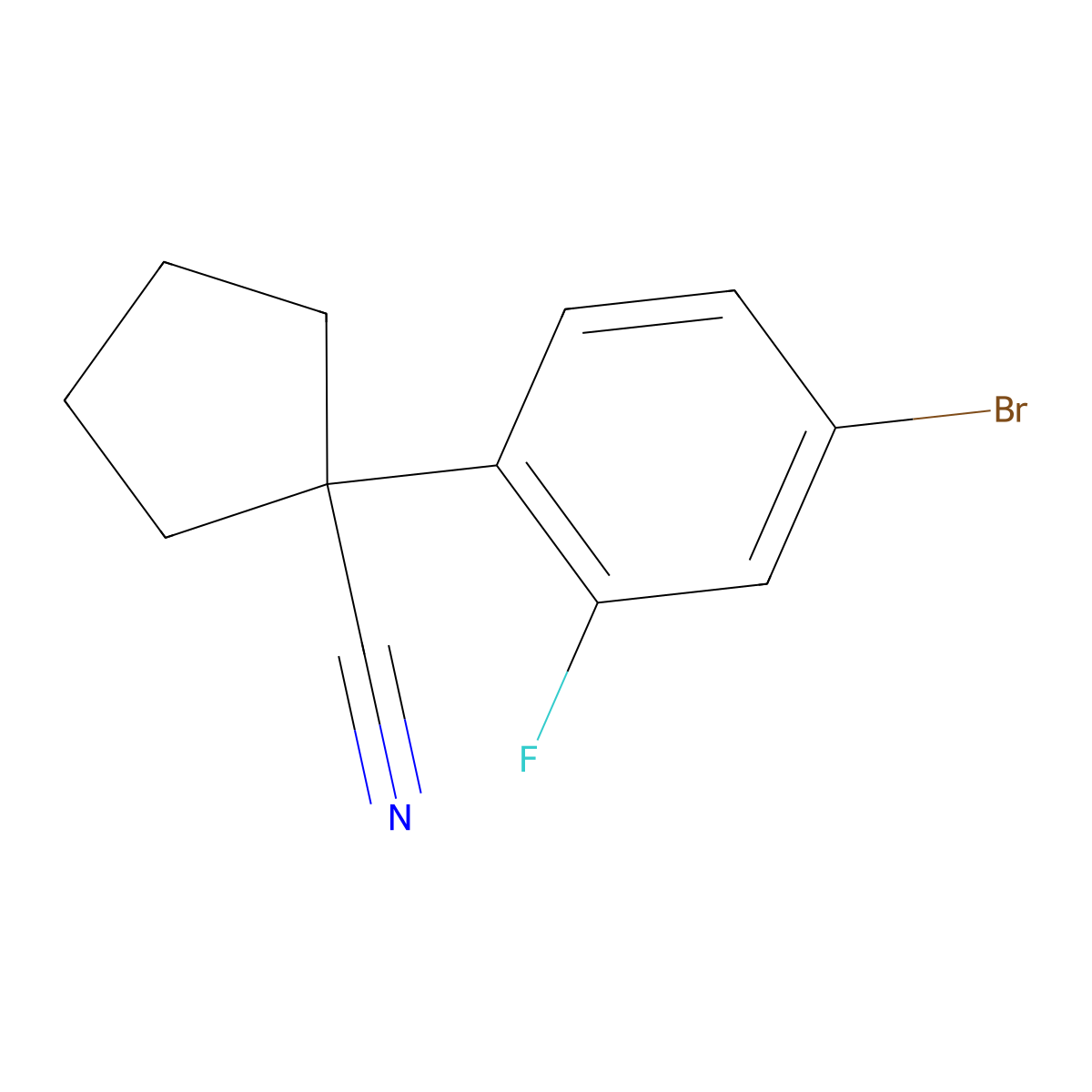 1-(4-Bromo-2-fluorophenyl)cyclopentanecarbonitrile molecular structure, CAS 749930-45-8