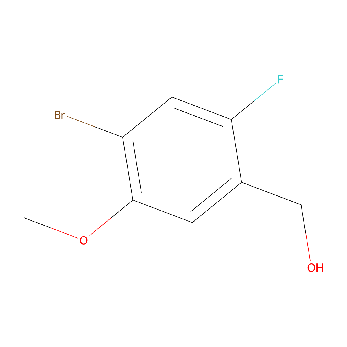 (4-Bromo-2-fluoro-5-methoxyphenyl)methanol molecular structure, CAS 749931-19-9