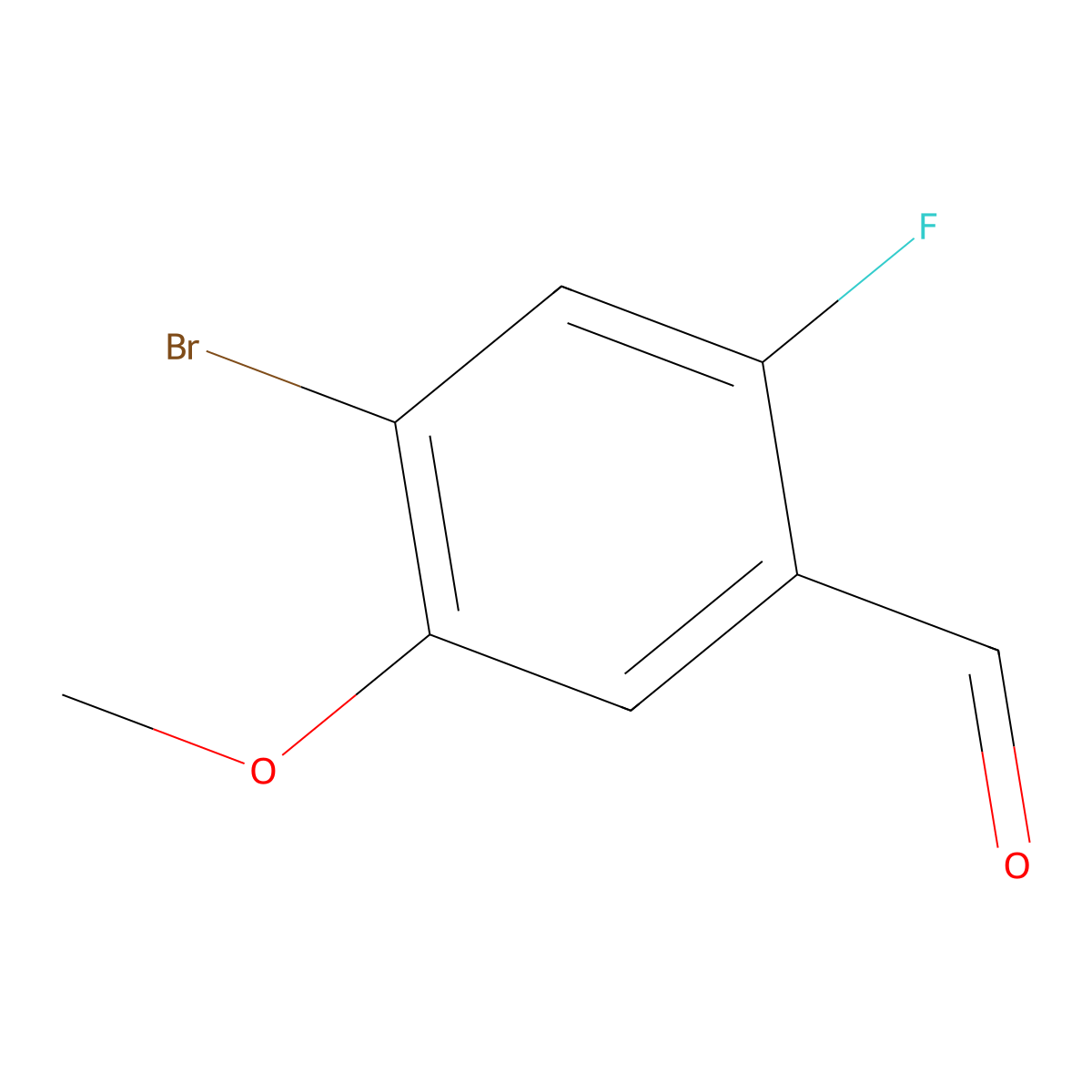 4-Bromo-2-fluoro-5-methoxybenzaldehyde molecular structure, CAS 749931-20-2