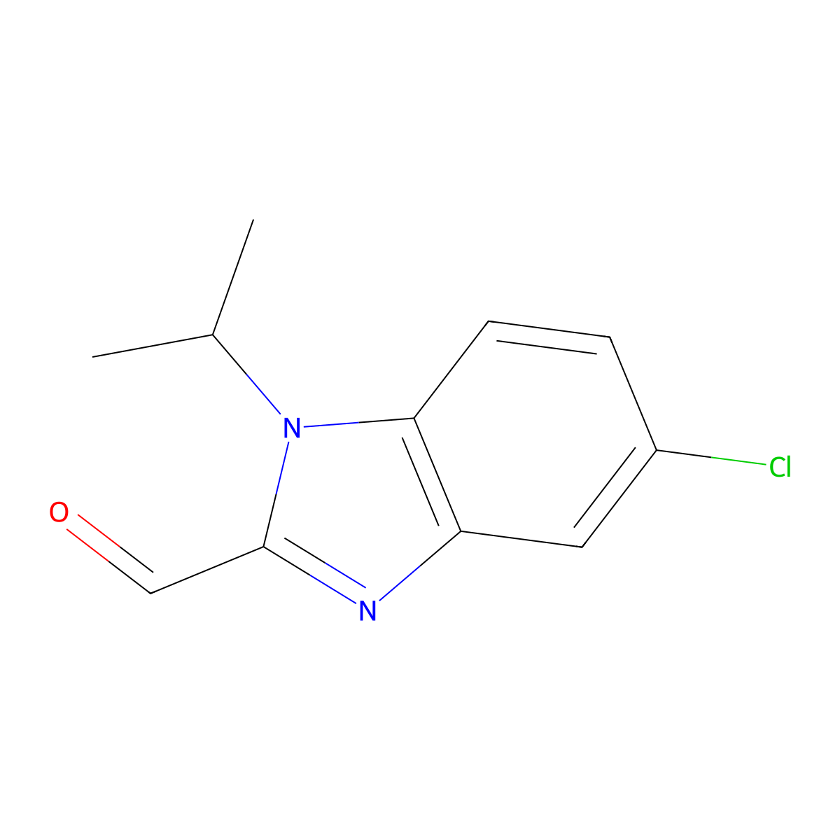 5-chloro-1-(propan-2-yl)-1H-1,3-benzodiazole-2-carbaldehyde molecular structure, CAS 749931-54-2