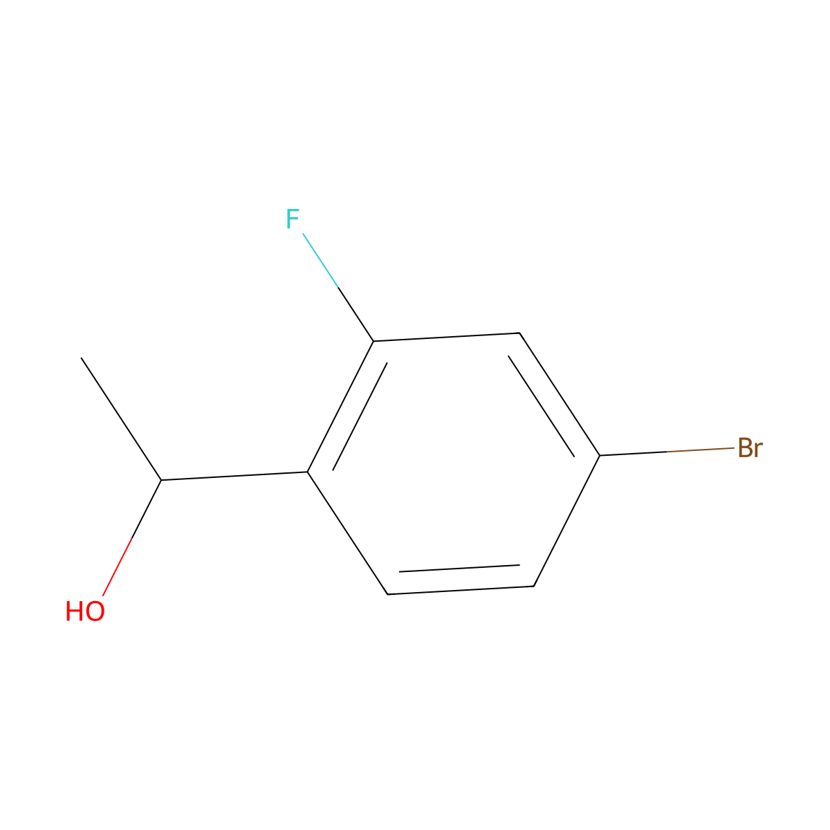 (1R)-1-(4-bromo-2-fluorophenyl)ethan-1-ol molecular structure, CAS 749932-80-7