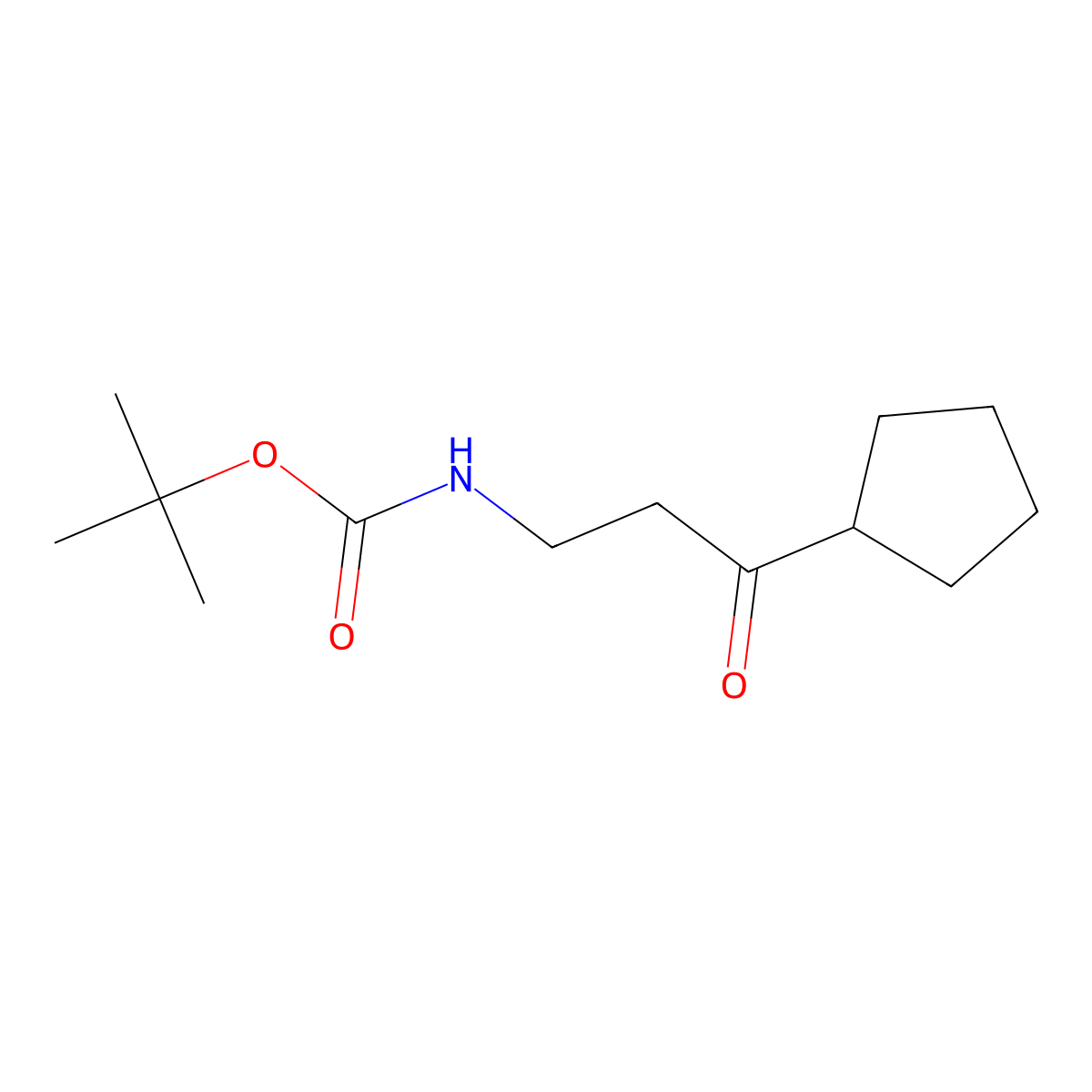 tert-butyl N-(3-cyclopentyl-3-oxopropyl)carbamate molecular structure, CAS 749934-78-9