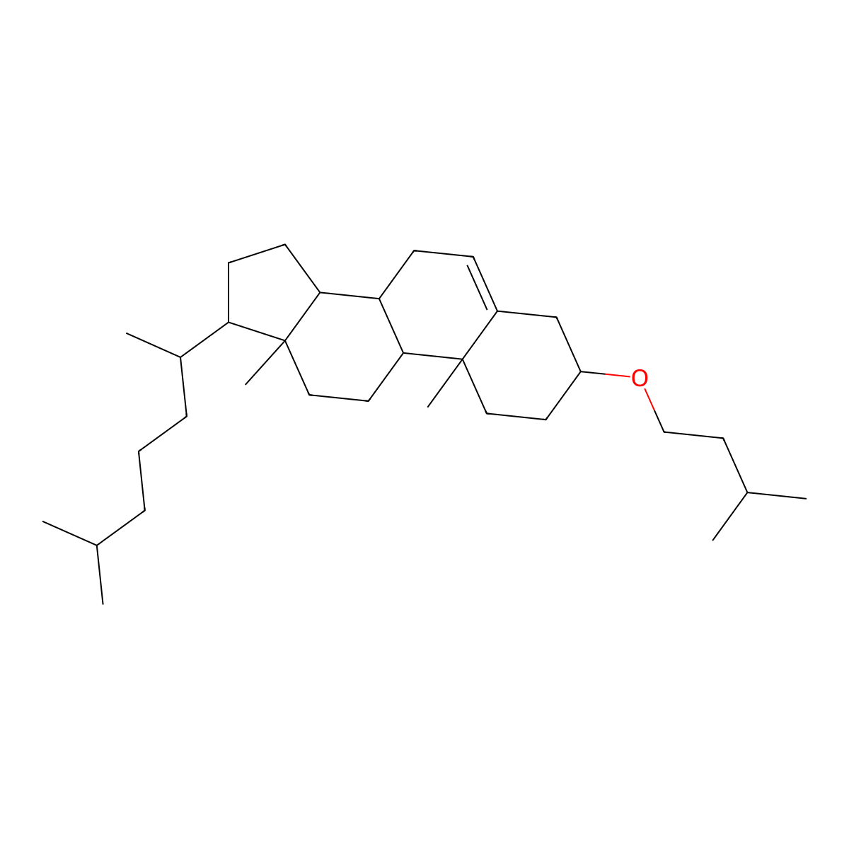 Cholesteryl isoamyl ether molecular structure, CAS 74996-30-8