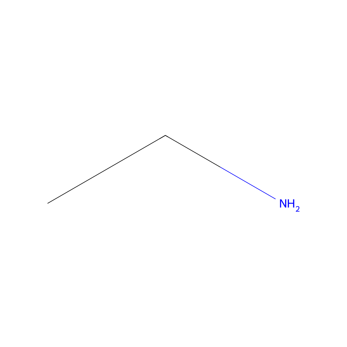 Ethylamine molecular structure, CAS 75-04-7