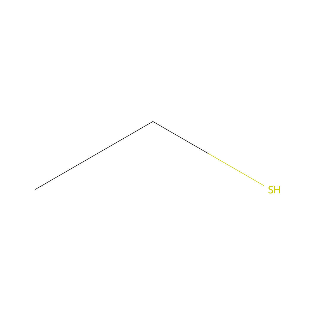 Ethanethiol molecular structure, CAS 75-08-1