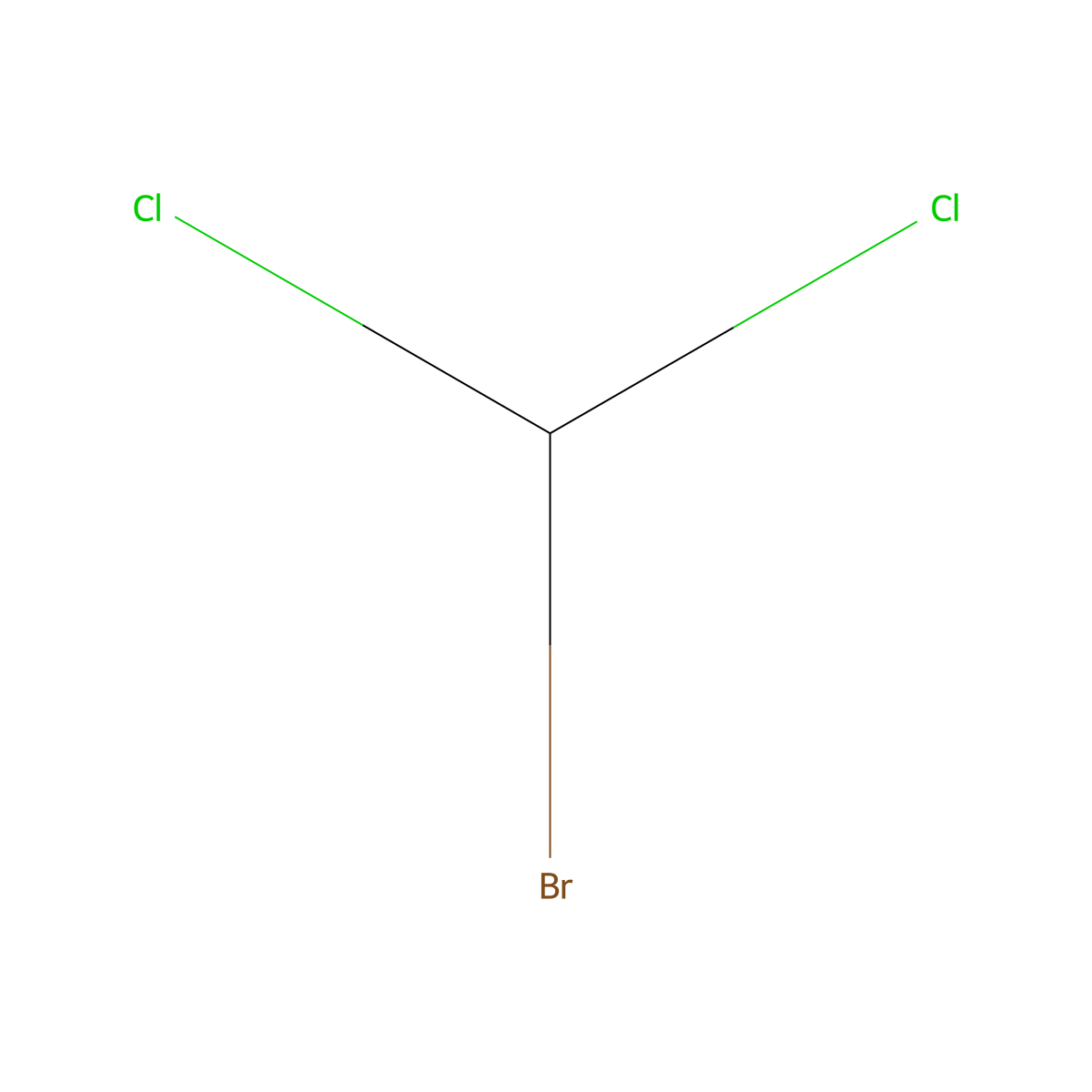 Bromodichloromethane molecular structure, CAS 75-27-4