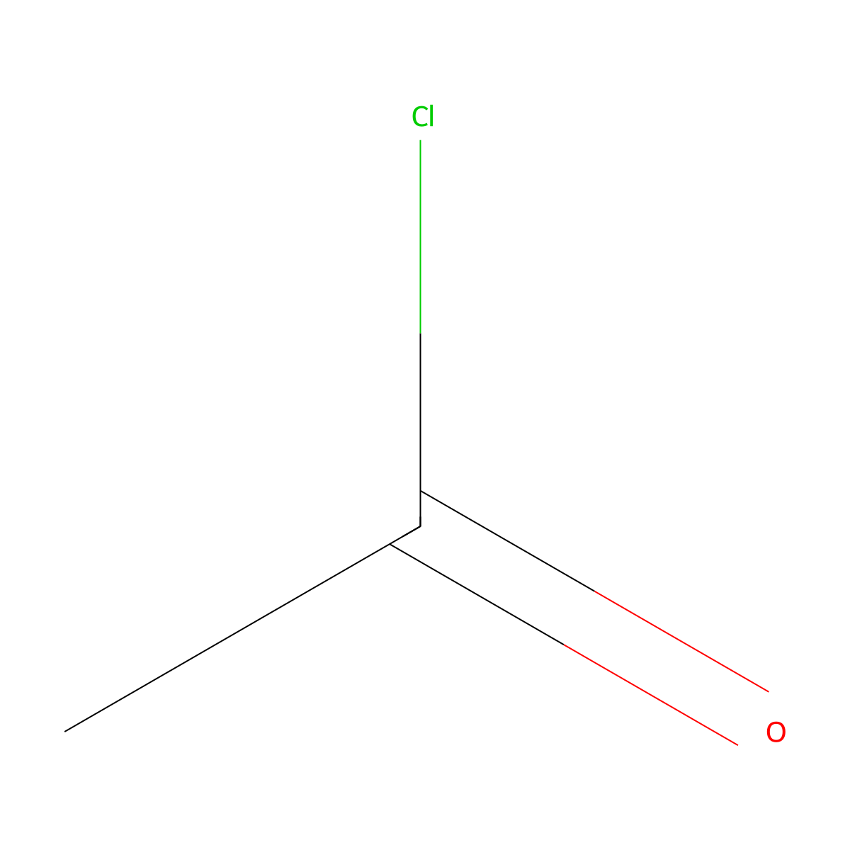 Acetyl chloride molecular structure, CAS 75-36-5