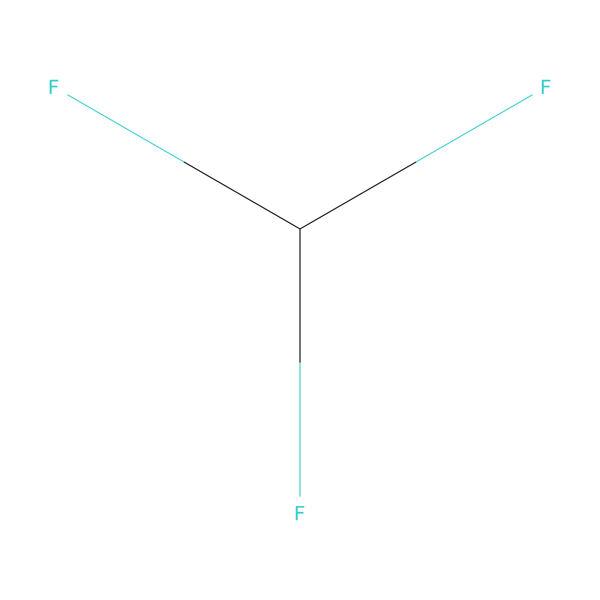 Trifluoromethane molecular structure, CAS 75-46-7