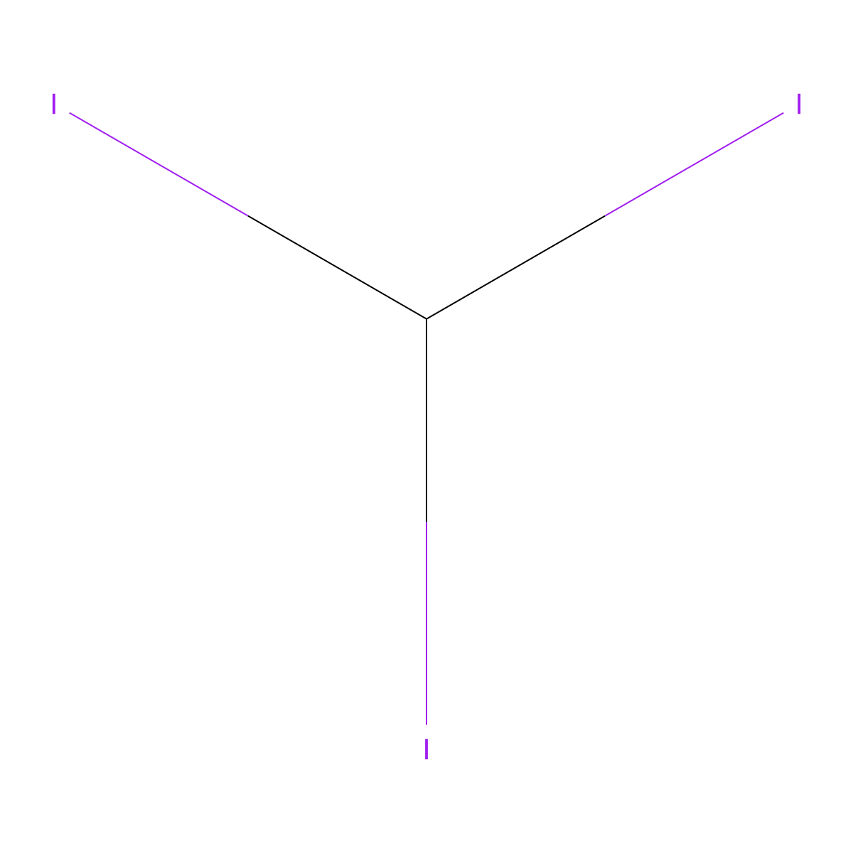 Iodoform molecular structure, CAS 75-47-8