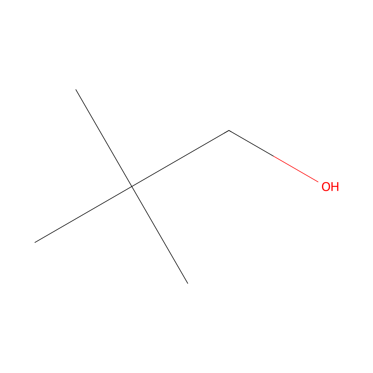 Neopentyl alcohol molecular structure, CAS 75-84-3