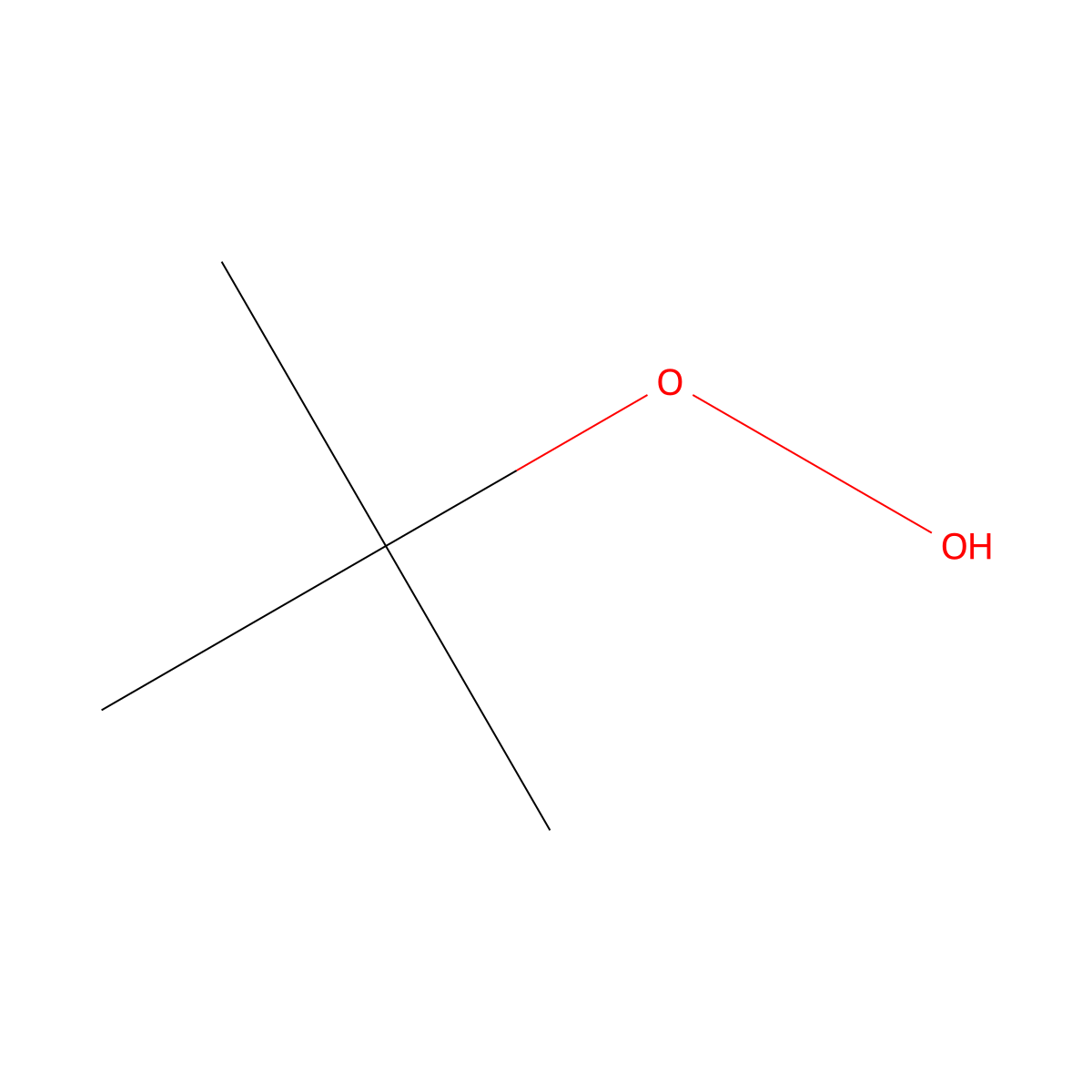 tert-Butyl hydroperoxide molecular structure, CAS 75-91-2