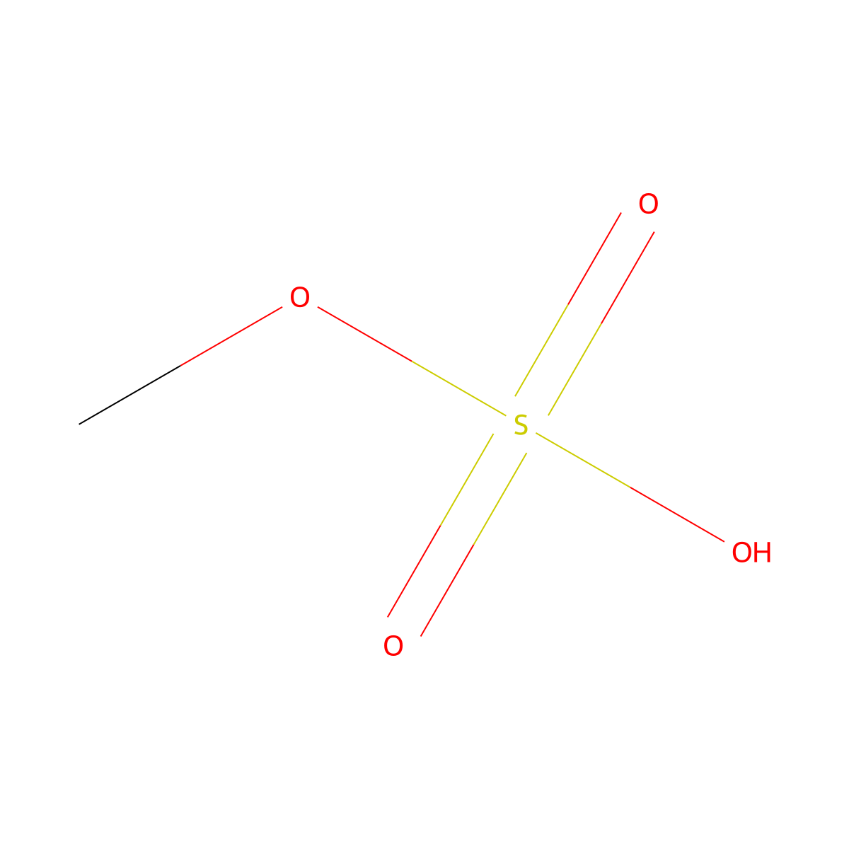 Monomethyl sulfate molecular structure, CAS 75-93-4