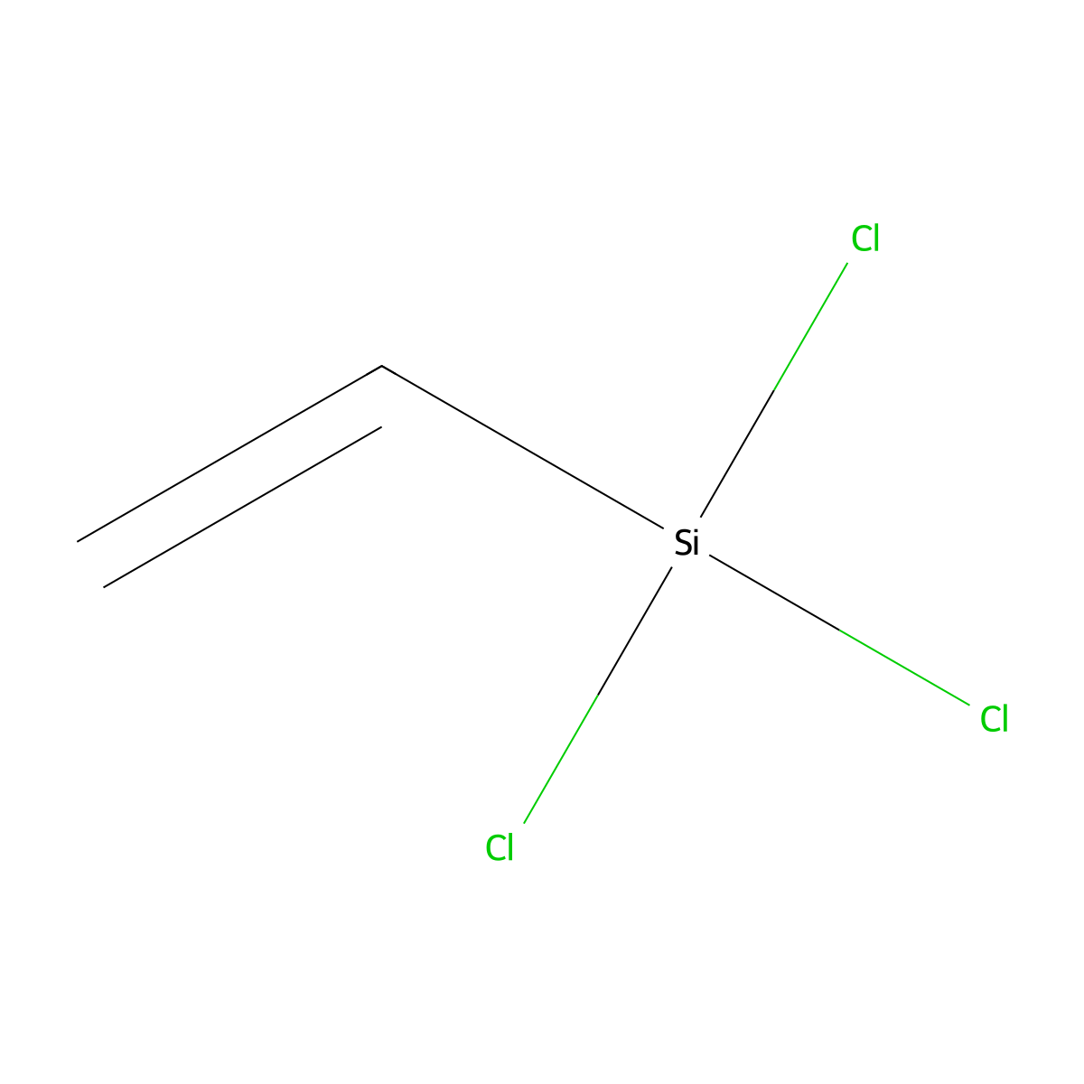 Vinyltrichlorosilane molecular structure, CAS 75-94-5