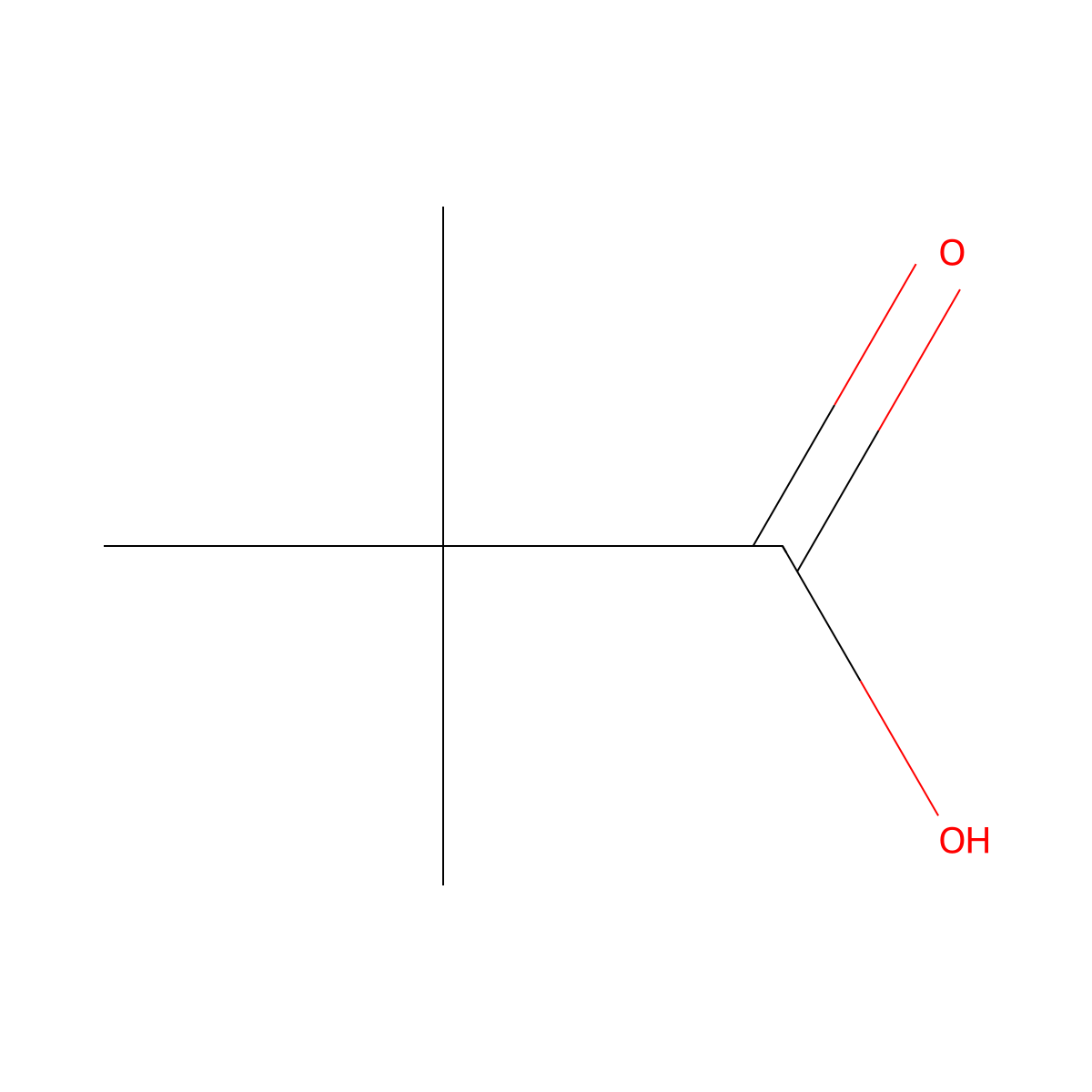 Pivalic acid molecular structure, CAS 75-98-9