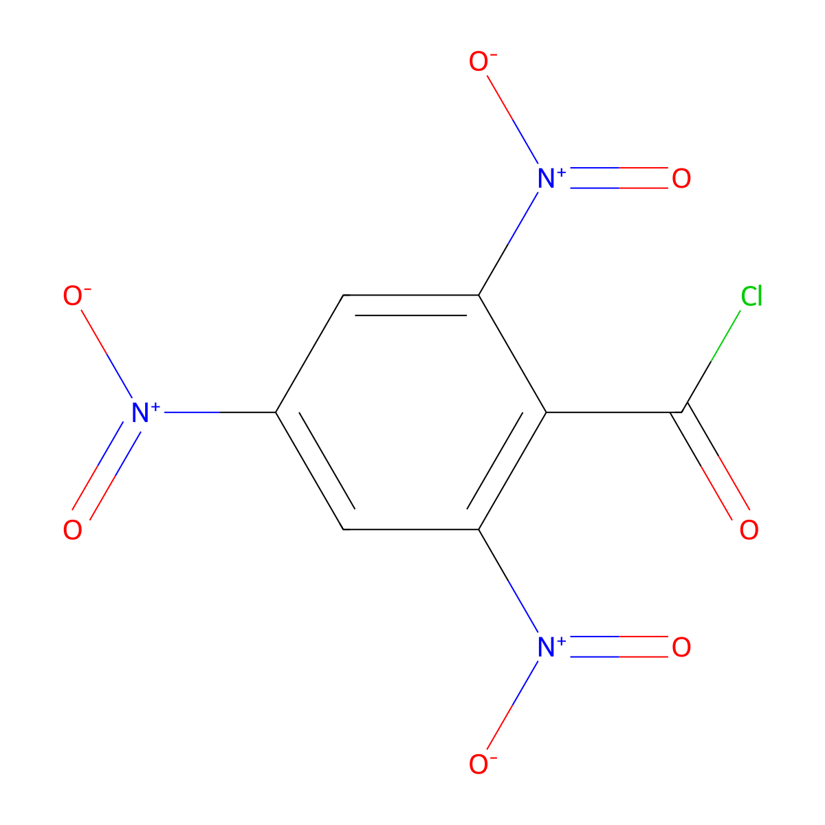 2,4,6-Trinitrobenzoyl chloride molecular structure, CAS 7500-86-9