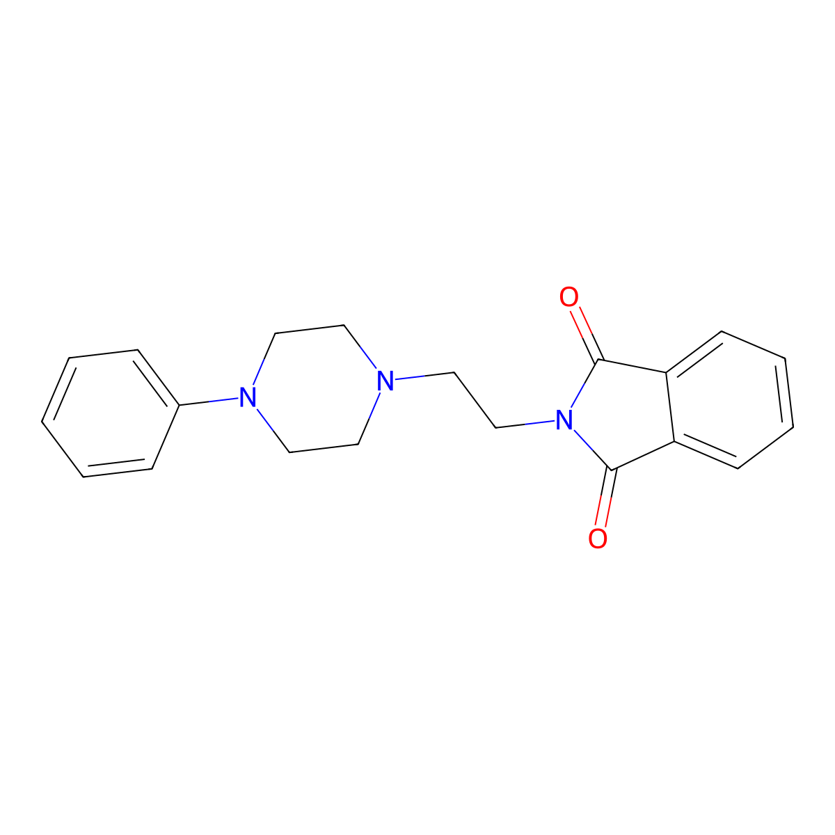 2-[2-(4-Phenylpiperazin-1-yl)ethyl]isoindole-1,3-dione molecular structure, CAS 75000-24-7