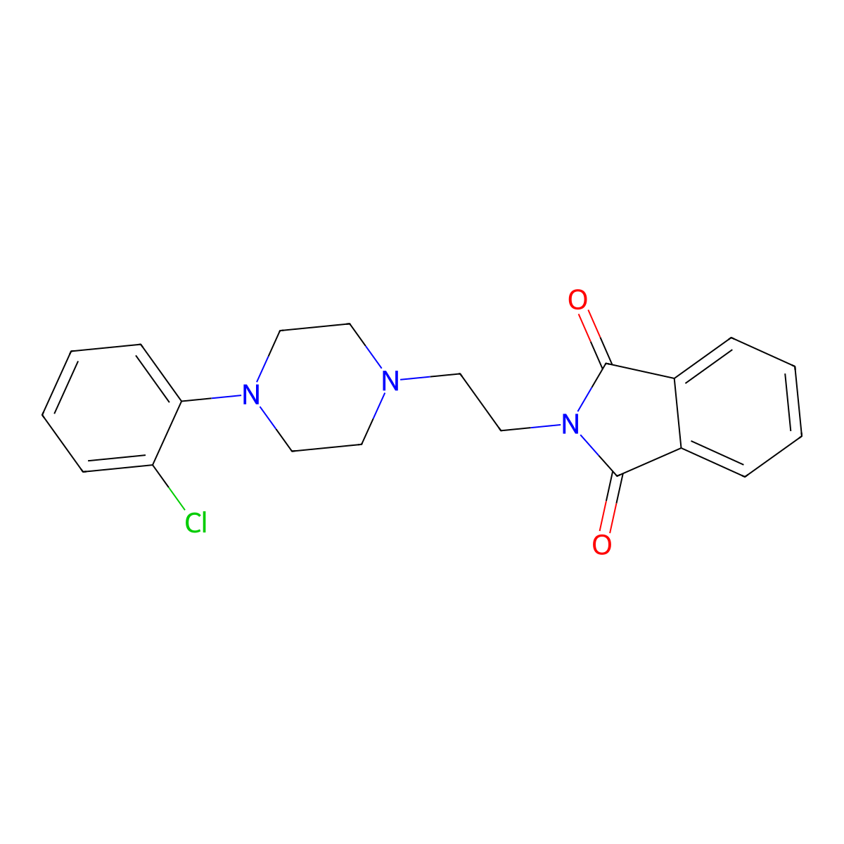 2-[2-[4-(2-Chlorophenyl)piperazin-1-yl]ethyl]isoindole-1,3-dione molecular structure, CAS 75000-28-1