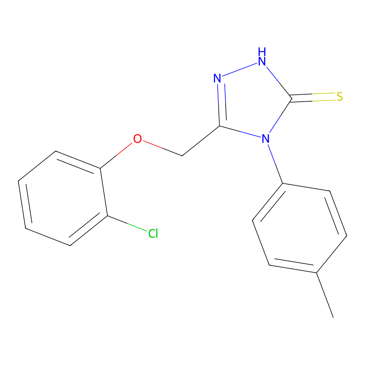 3-[(2-chlorophenoxy)methyl]-4-(4-methylphenyl)-1H-1,2,4-triazole-5-thione molecular structure, CAS 75000-59-8