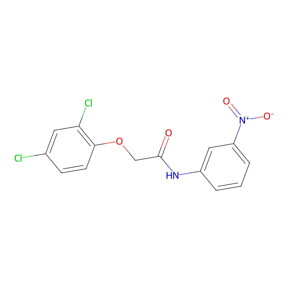 2-(2,4-dichlorophenoxy)-N-(3-nitrophenyl)acetamide molecular structure, CAS 75004-50-1