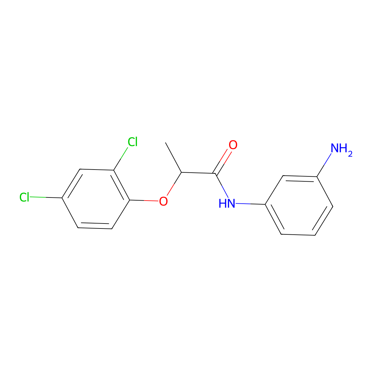 N-(3-Aminophenyl)-2-(2,4-dichlorophenoxy)-propanamide molecular structure, CAS 75004-52-3