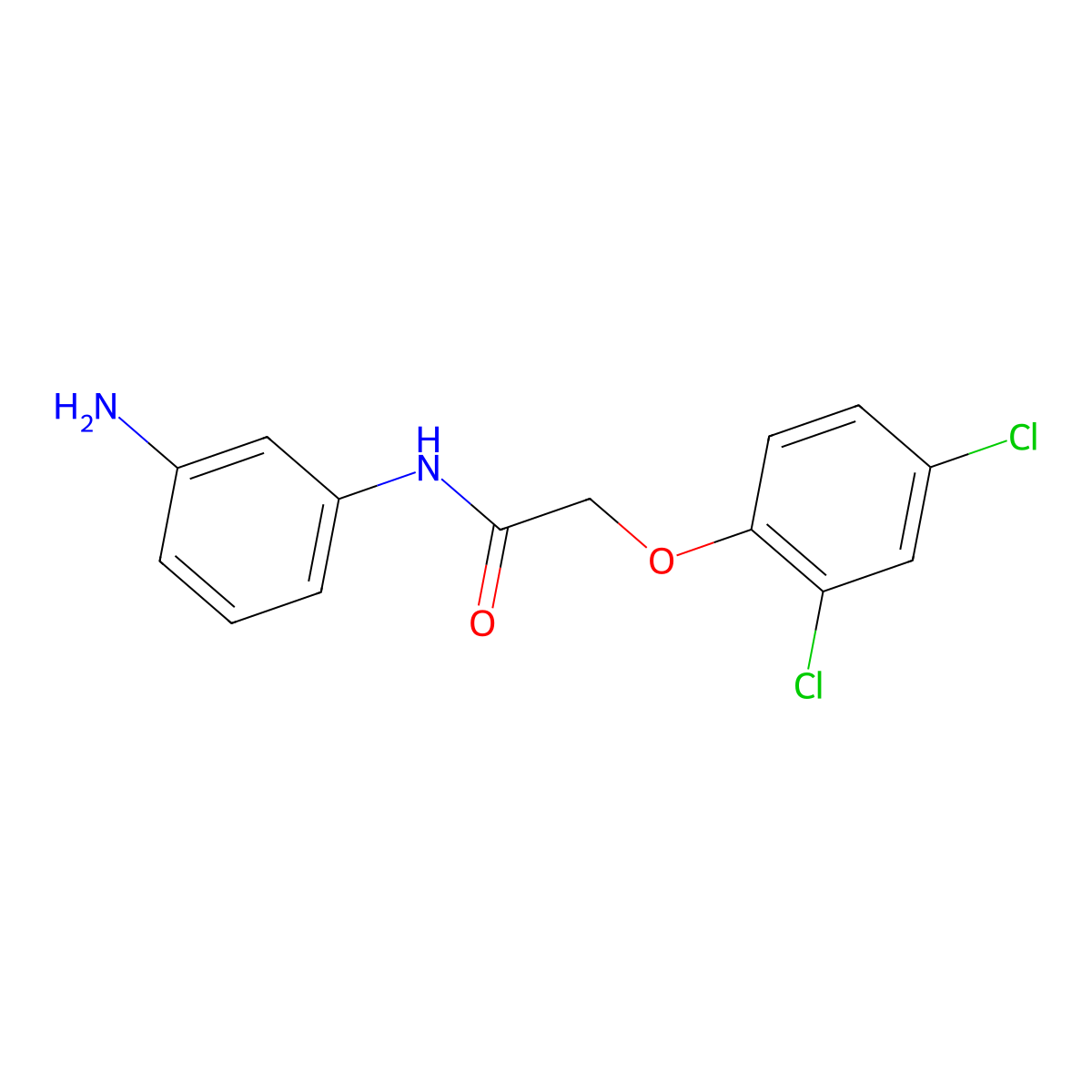 N-(3-Aminophenyl)-2-(2,4-dichlorophenoxy)acetamide molecular structure, CAS 75004-54-5