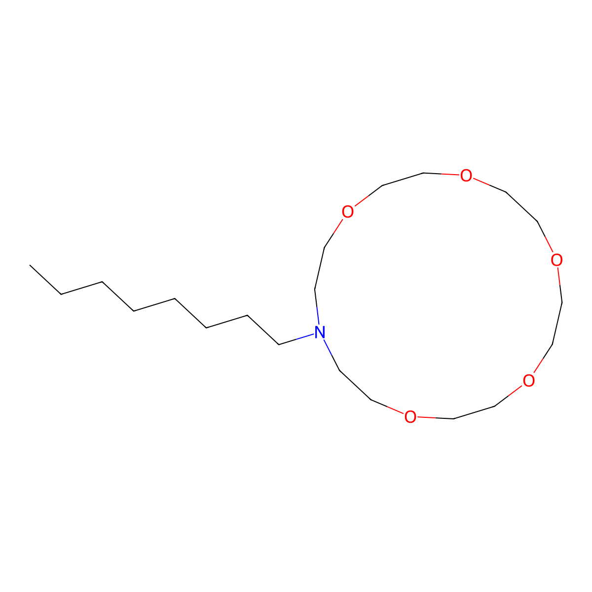 16-Octyl-1,4,7,10,13-pentaoxa-16-azacyclooctadecane molecular structure, CAS 75006-58-5