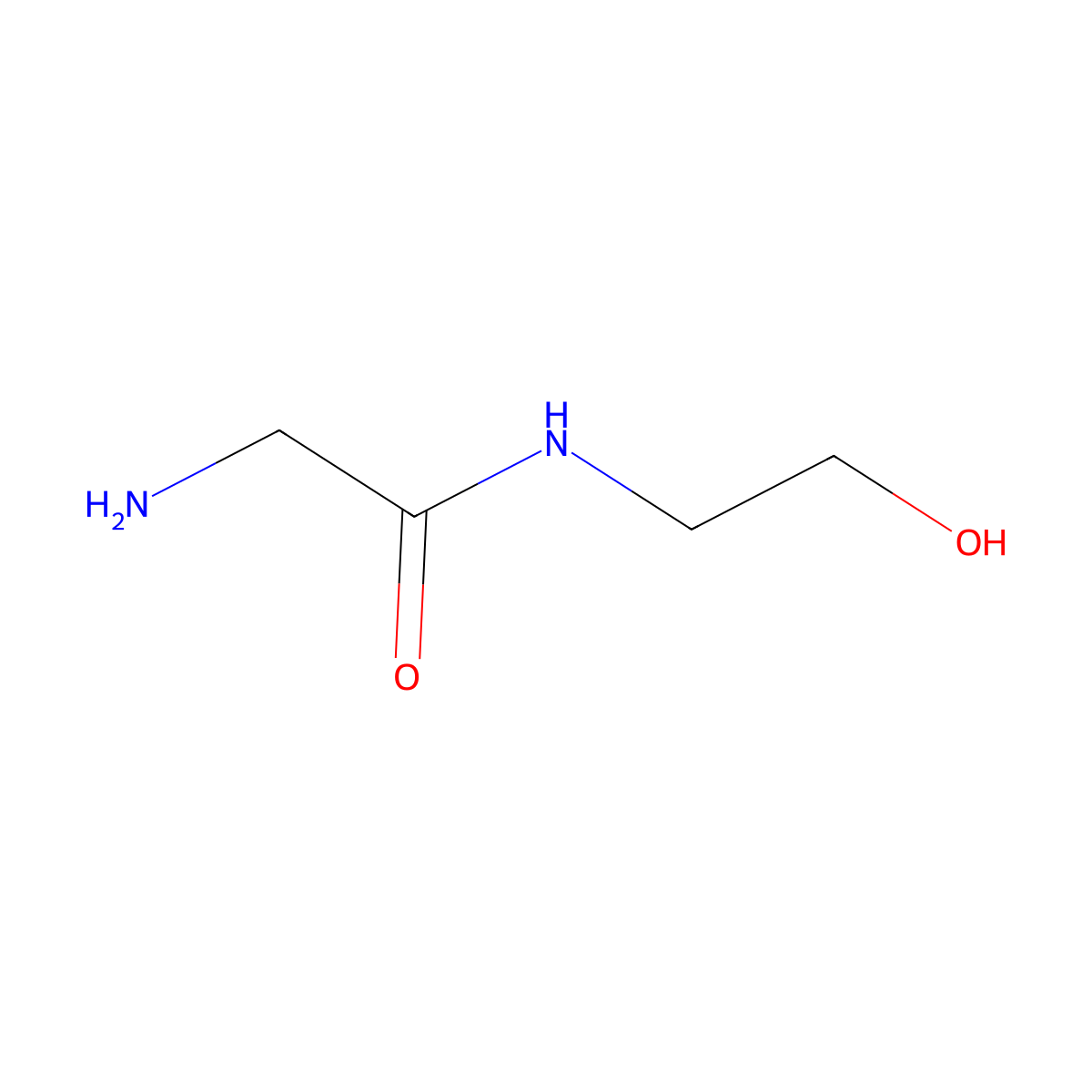 2-amino-N-(2-hydroxyethyl)acetamide molecular structure, CAS 75007-28-2