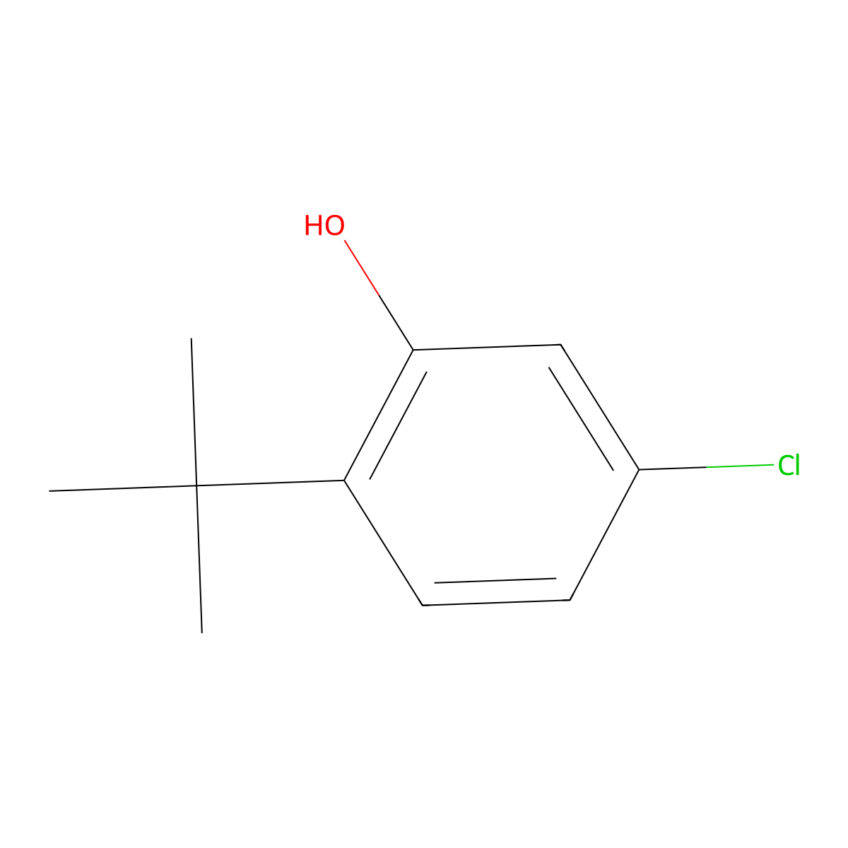 2-Tert-butyl-5-chlorophenol molecular structure, CAS 75007-36-2