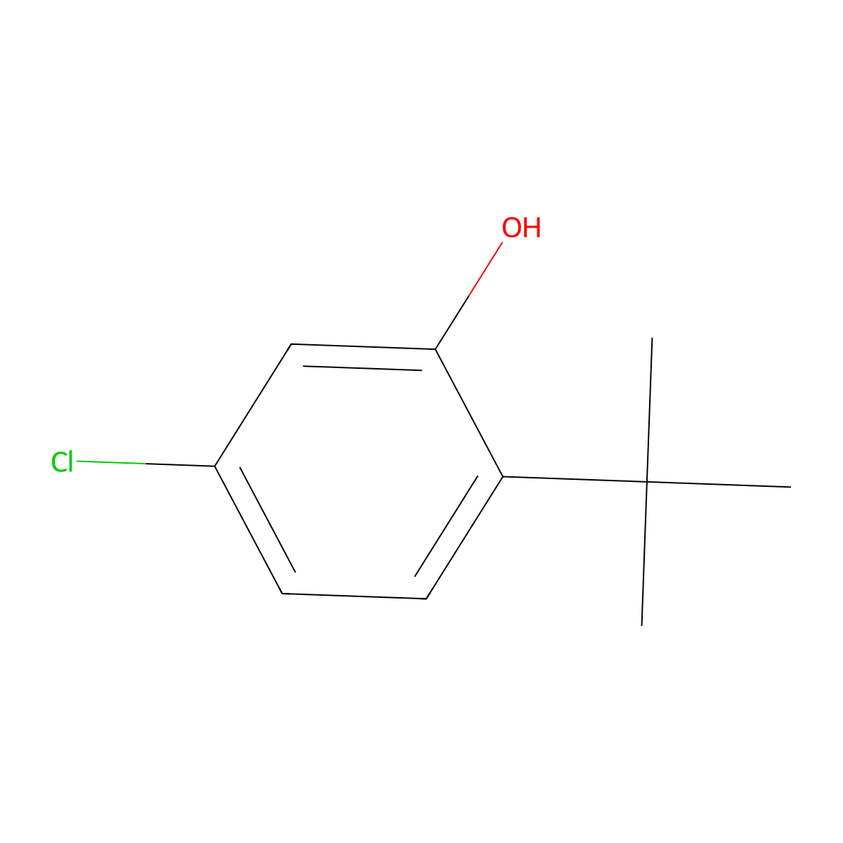 2-Tert-butyl-5-chlorophenol molecular structure, CAS 75007-36-2
